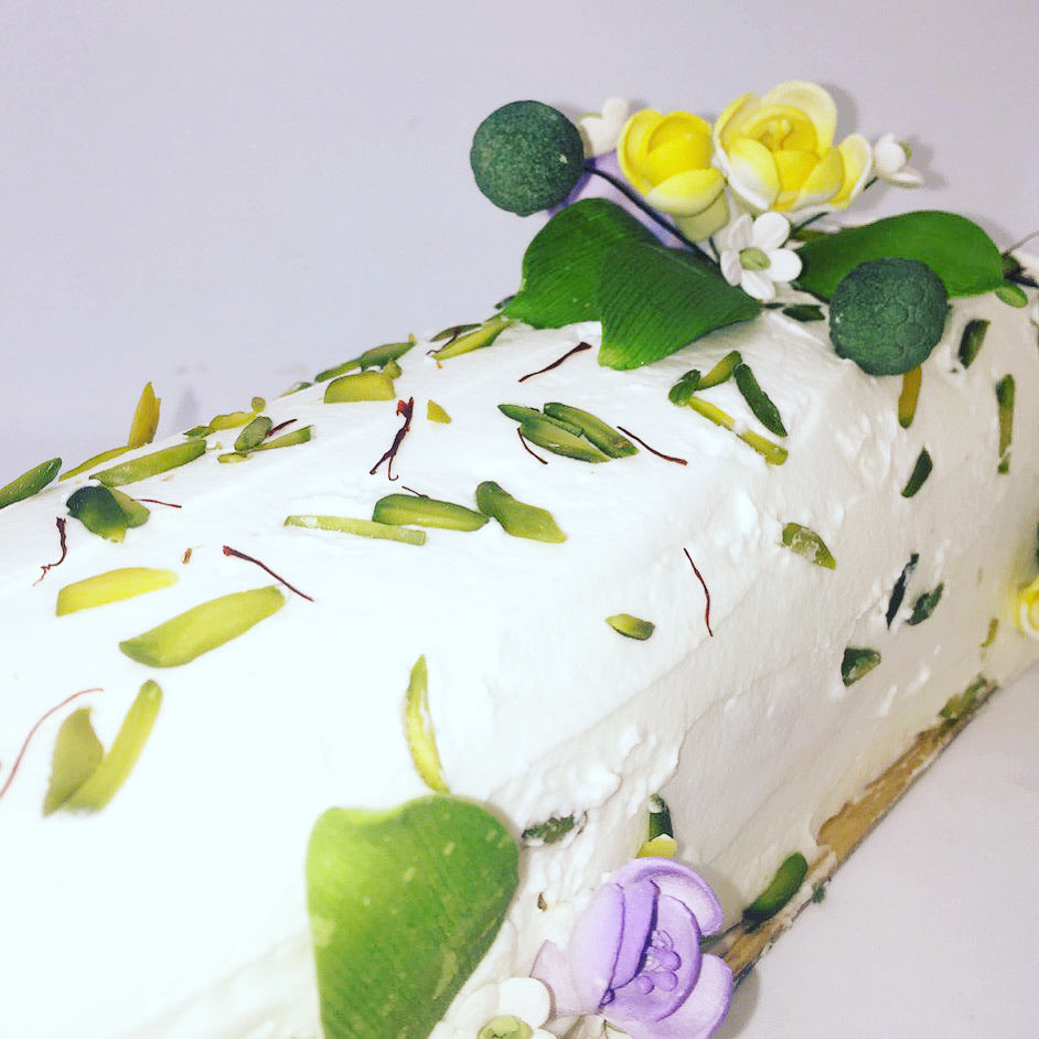 Bûche « Norouz » - Pistaches et fleurs printanières